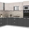 Готовая кухня Интерлиния Мила Лайт 1.88x3.2 левая (вудлайн кремовый/антрацит/малага)