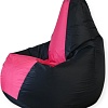 Кресло-мешок Mio Tesoro Груша Kombo XXL GF-130x85-CHF (черный/фуксия)