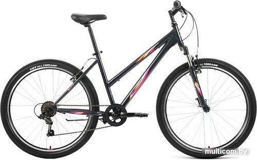 Велосипед Forward Iris 26 1.0 2022 (темно-серый/розовый)