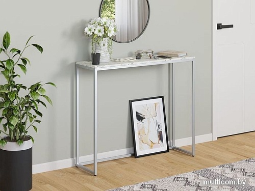 Консольный стол LoftyHome Мальборк 1627985 (мрамор сноу/серебро)