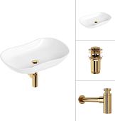 Умывальник Lauter 21570 + клапан 21190G + сифон 21635G (золото)
