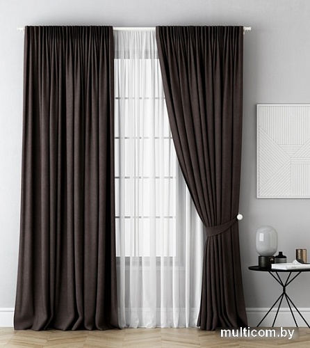 Комплект штор и гардин Pasionaria Каспиан 340x230 (3 шт, коричневый)
