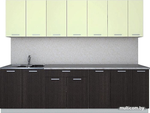 Кухня Интерлиния Мила Лайт 2.7 (салатовый/дуб венге)