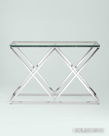 Консольный стол Stool Group Инсигния 115x30 ECST-026 (прозрачное стекло/сталь серебристый)