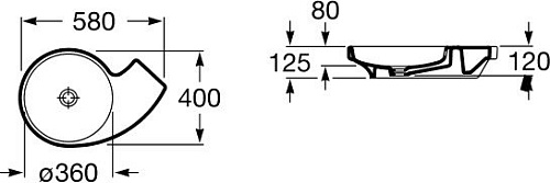 Умывальник Roca Urbi 3 58x40 (327228000)