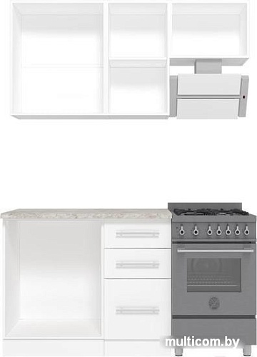 Кухня Кастанье Марта 1.5 (зеленый глянец/черный глянец)