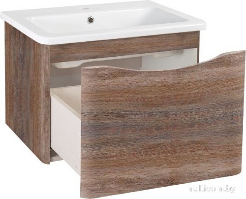 Runo Тумба с умывальником Runo Тоскана 80 + Никсон 80 (подвесная, темное дерево)
