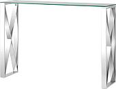 Консольный стол Stool Group Кросс 115x30 (стекло/сталь/серебристый)