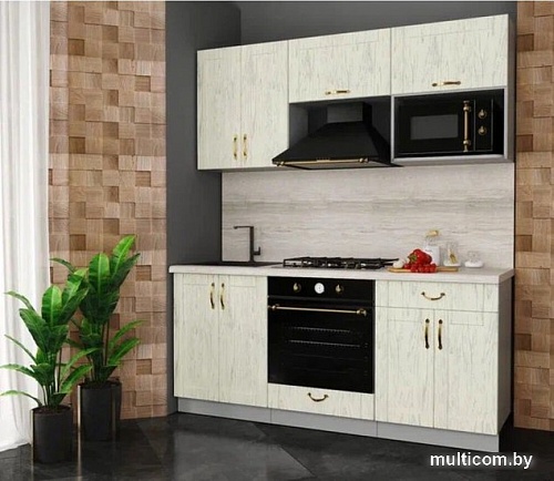 Готовая кухня Интерлиния Мила Крафт 1.8 (дуб снежный)