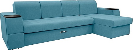 Сириус Лидер-13 с оттоманкой ППУ 330x165 (Eva 29 велюр голубой)
