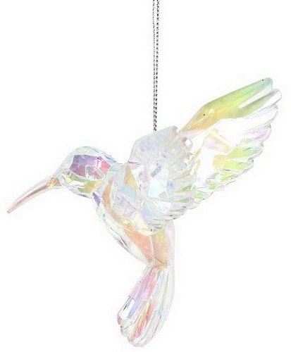 Елочная игрушка Gisela Graham Rose Ball Колибри радужный 12977