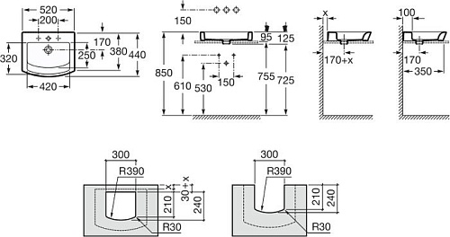 Умывальник Roca Hall 52x44 (32788200H)