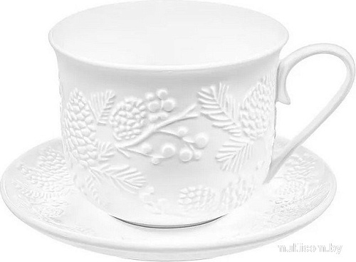 Чашка с блюдцем Elan Gallery Шишки 950449