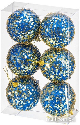 Елочная игрушка Elan Gallery Звезды 970096 (6 шт, синий)