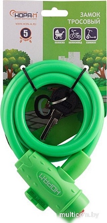 Тросовый велосипедный замок Нора-М №33 (ф8x1000мм, зеленый)