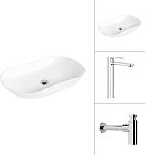 Умывальник Lauter 21570 + Moon 21СK81691C с сифоном 21635CH (хром)