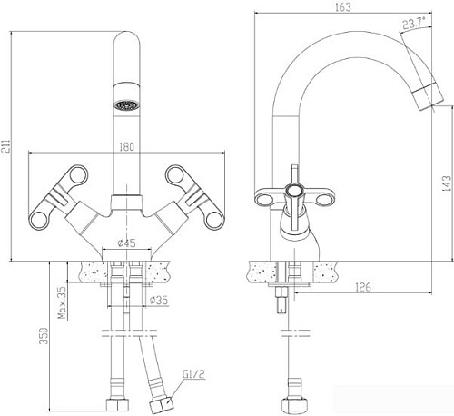 Смеситель Rossinka Silvermix RS42-62