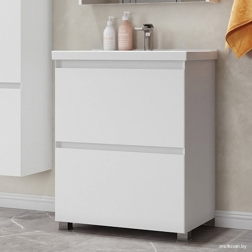 Belux Тумба под умывальник Киото Н 70-02 (1, белый глянцевый)