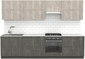 Готовая кухня S-Company Клео крафт 3.0 (железный камень/бетонный камень)