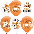 Набор воздушных шаров ПатиБум White&Orange. Корги. С днем рождения М12/30см 4690296072292 (25 шт)