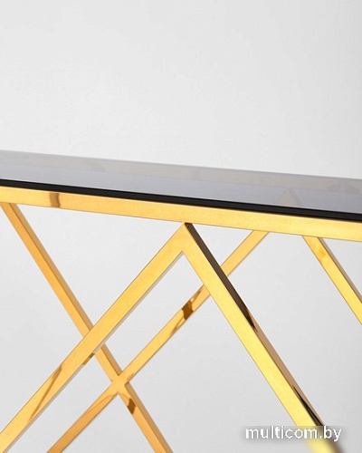 Консольный стол Stool Group Инсигния 120x40 ECST-026-TG-SK (стекло Smoke/сталь золото)