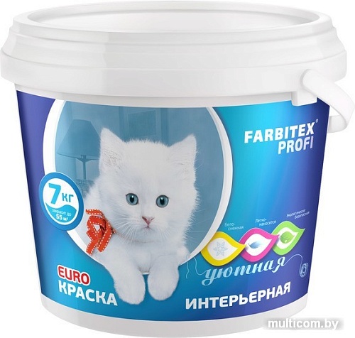 Краска Farbitex Profi Акриловая интерьерная 3 кг (белый)
