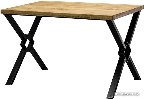 Кухонный стол Buro7 Икс-ромб 180 (классика, дуб натуральный/черный)
