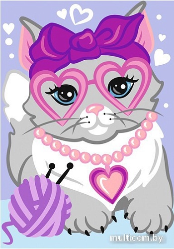 Картина по номерам Lori Гламурная кошечка Ркн-069