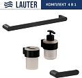 Набор аксессуаров для ванной Lauter 21TS3019 + 21TS3021 + 21TS3013 + 21TS3006 (Matt Black, 4 предмета)