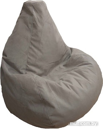 Кресло-мешок LoftyHome Груша L (велюр, серый)