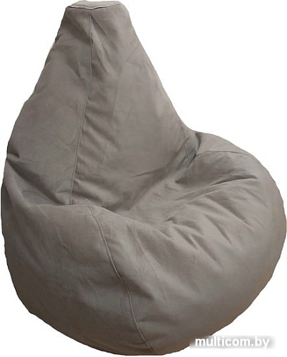Кресло-мешок LoftyHome Груша L (велюр, серый)
