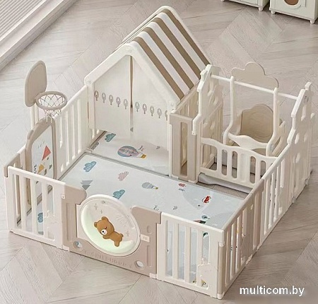 Игровой манеж UNIX kids DeLuxe House&Storage 150х180 Camel PPLXSWH180WC