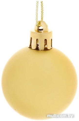 Елочная игрушка Серпантин Матовый шар 4 см 6 шт (золотистый) 183-838