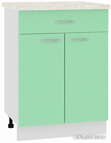 Шкаф напольный Кортекс-мебель Корнелия Мара НШ60р1ш (салатовый-королевский опал)