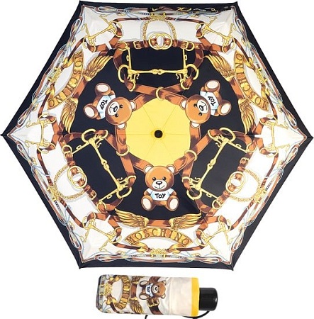 Зонт Moschino 8044-superminiA Belts Bear Black Multi