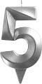 Свеча для торта Мультидом Грань Цифра 5 МС5-25 (хром)