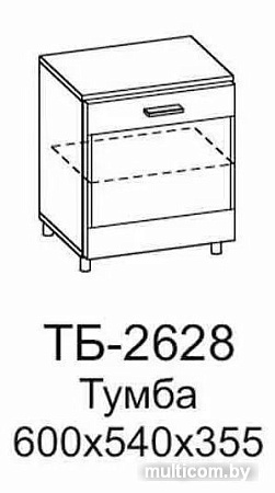 Тумба Лером Камелия ТБ-2628-АС-К (ясень асахи-комбинированный венге)