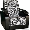 Интерьерное кресло Асмана Антуан (подлокотники кожзам черн./велюр зебра)