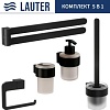 Набор аксессуаров для ванной Lauter 21TS3019 + 21TS3021 + 21TS3015 + 21TS3004 + 21TS3023 (Matt Black, 5 предметов)