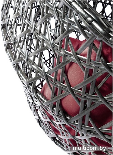 Подвесное кресло M-Group Для двоих Люкс 11510402 (черный ротанг/бордовая подушка)