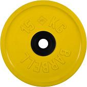Диск MB Barbell Евро-классик 51 мм (1x15 кг, желтый)