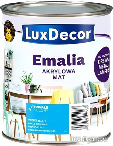 Эмаль LuxDecor 0.75 л (насыщенная голубизна, матовый)