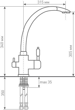Смеситель Zigmund & Shtain ZS 1500 (черный базальт)
