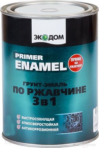 Экодом По ржавчине 3 в 1, 0.9 кг (черный RAL 9005)