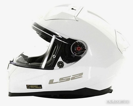 Мотошлем LS2 FF811 Vector Ii Solid (M, белый глянцевый)