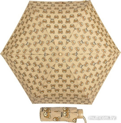 Зонт Moschino 8067-SuperminiD Brush Bear Allover Dark Beige