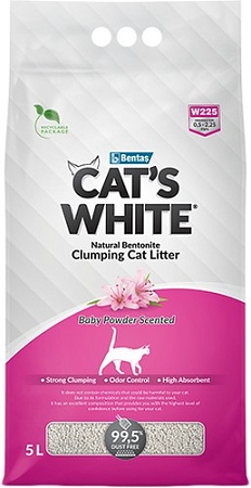 Наполнитель для туалета Cat's White Baby Powder Scented 5 л