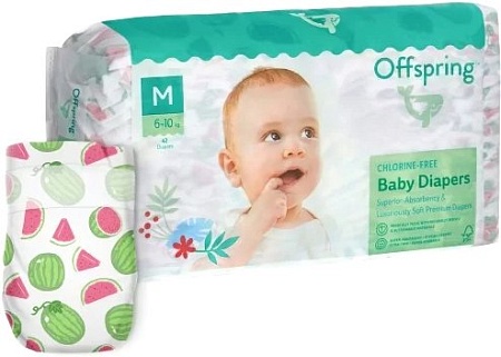 Подгузники Offspring M 6-10 кг Арбузы (42 шт)