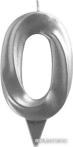 Свеча для торта Мультидом Грань Цифра 0 МС5-20 (хром)