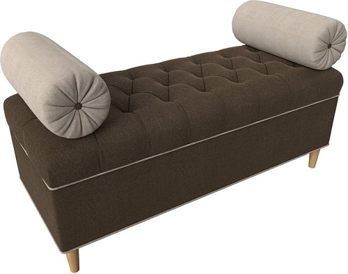 Банкетка Лига диванов Глория 113685 (рогожка коричневый/бежевый/бежевый)